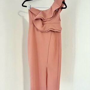 Elegant Pink One-Shoulder Dress
